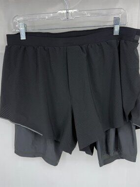 Lululemon Women XL Compression Short Black Mesh Adjustable Waist Athletic Active